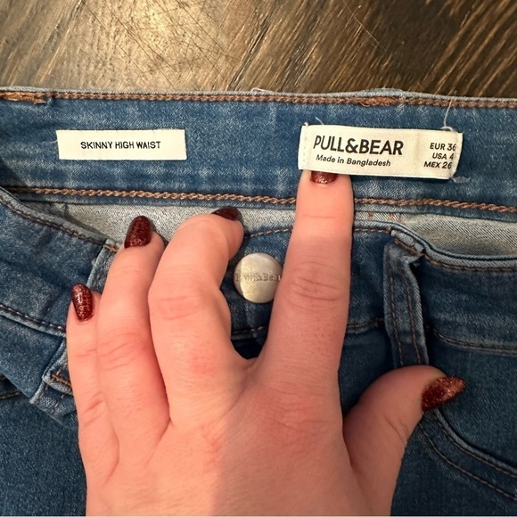 Pull & Bear Women’s Skinny High Waist Light Blue Jeans Size 4 - Picture 3 of 7